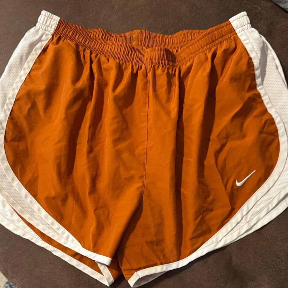 Nike Orange and White Athletic Shorts